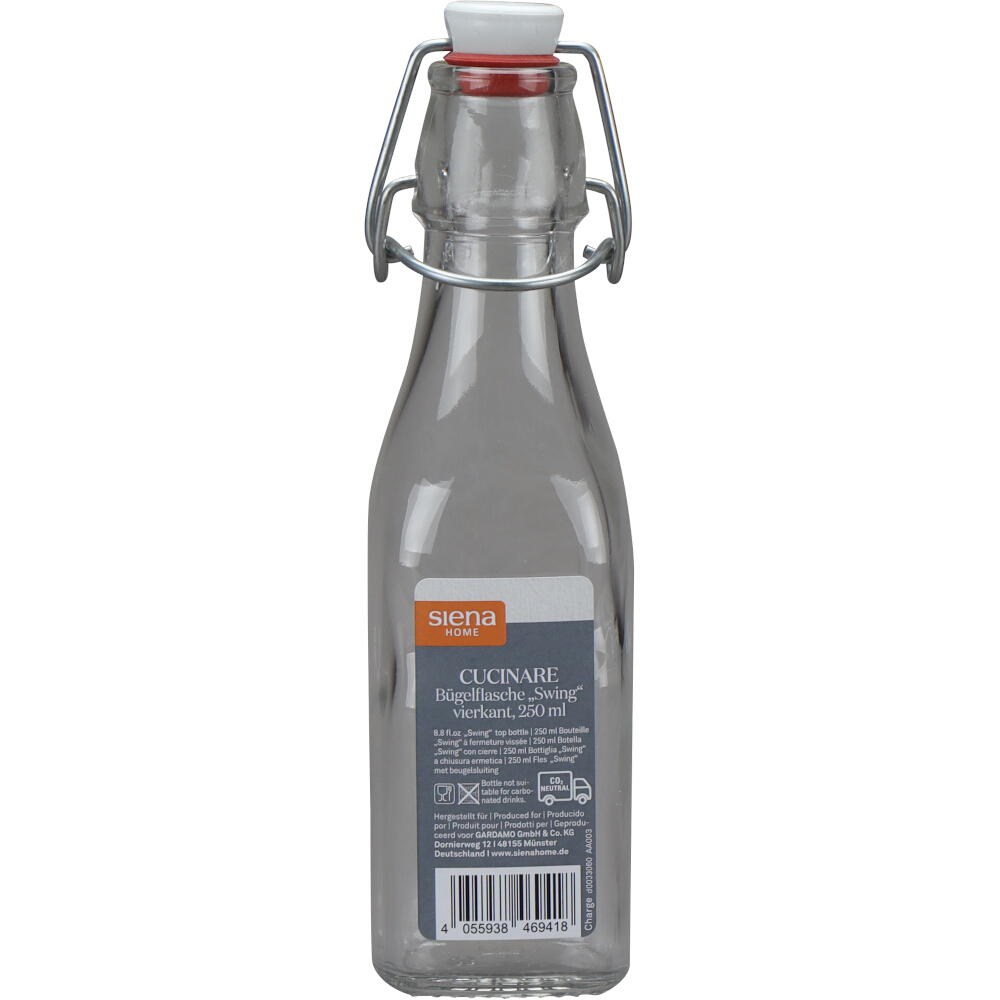 Bügelflasche "Cucinare" 250 ml vierkant