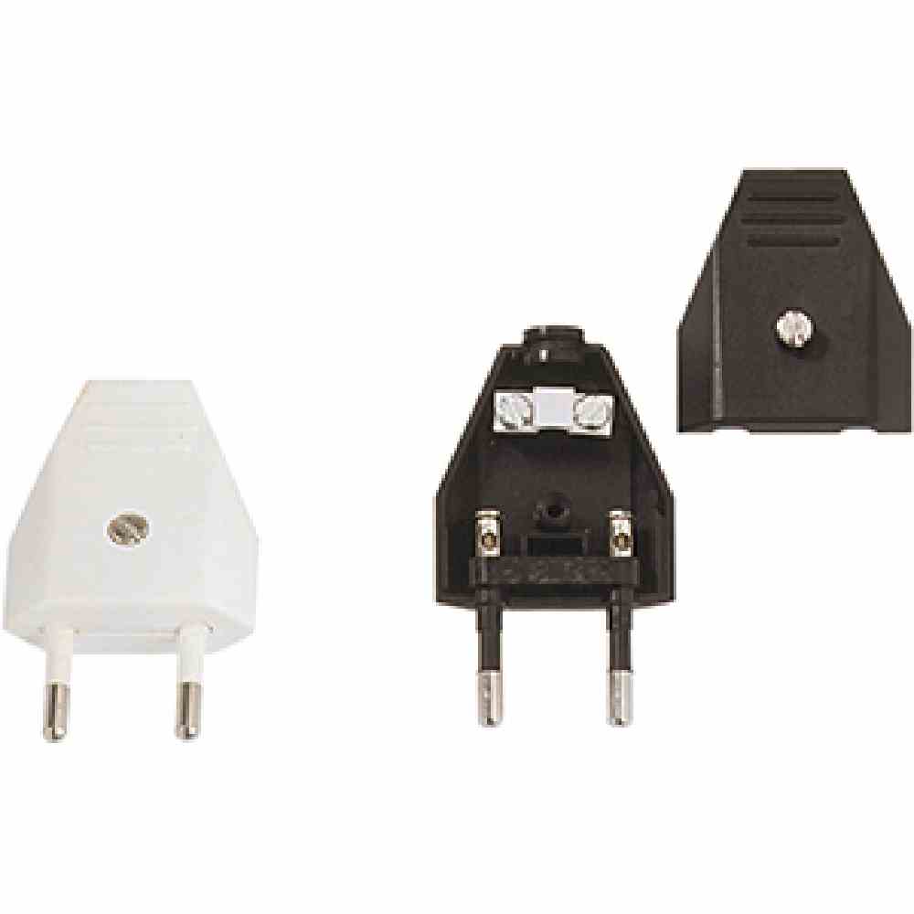 EURO-Stecker, Kunststoff, IP20, gerade, schwarz, Schraubklemme 